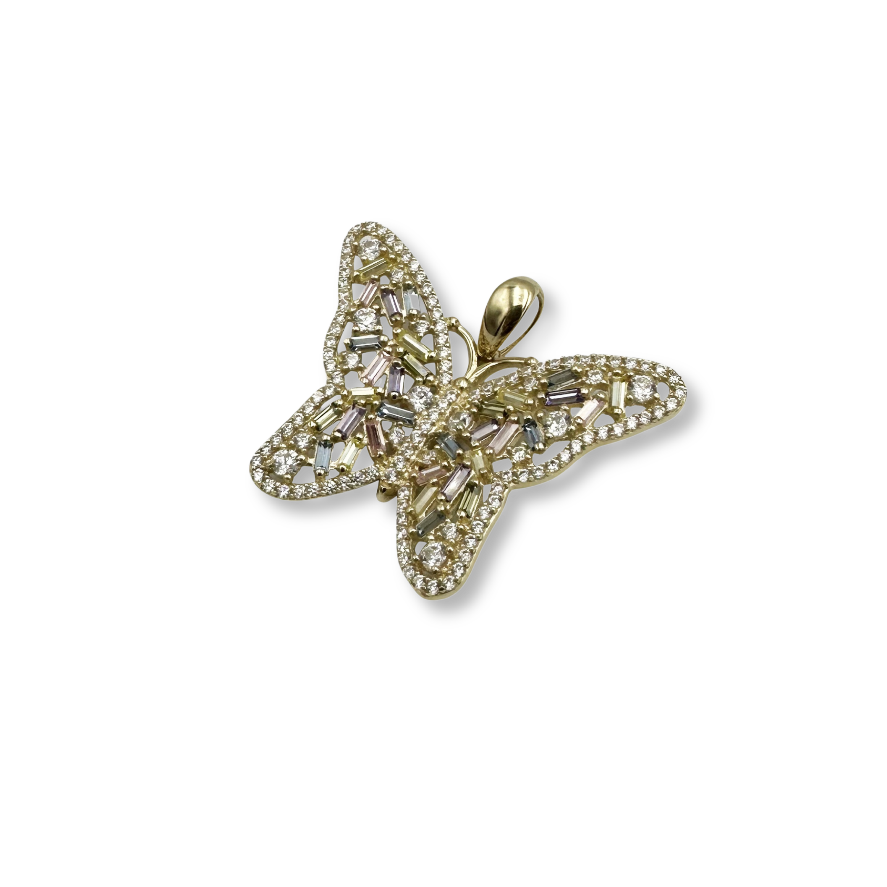 Vlinder Kleur Baguette | 14KT