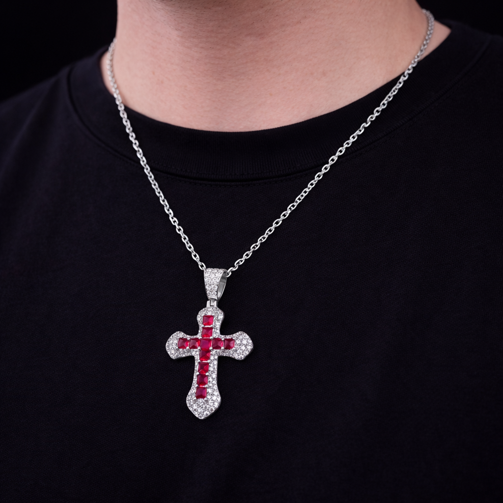 Jezus Kruis | Zilver met steentjes