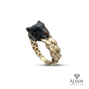 14KT Emaille Panter ring